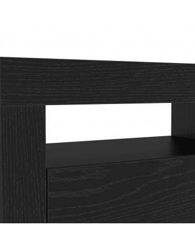 Mobile Porta TV con LED Rovere Nero 120x35x40 cm Multistrato