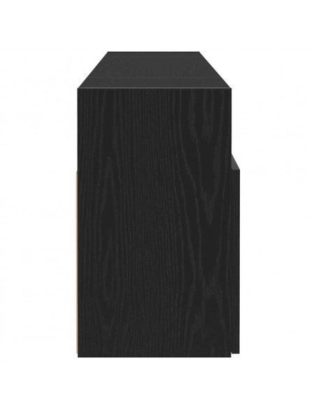 Mobile Porta TV con LED Rovere Nero 120x30x50 cm Multistrato