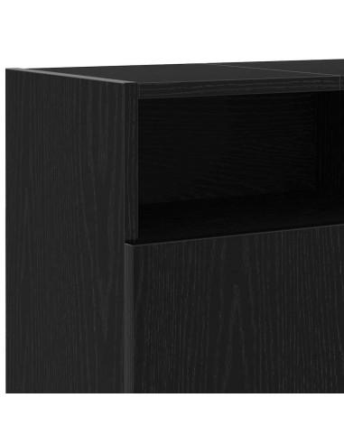 Mobile Porta TV con LED Rovere Nero 120x30x50 cm Multistrato