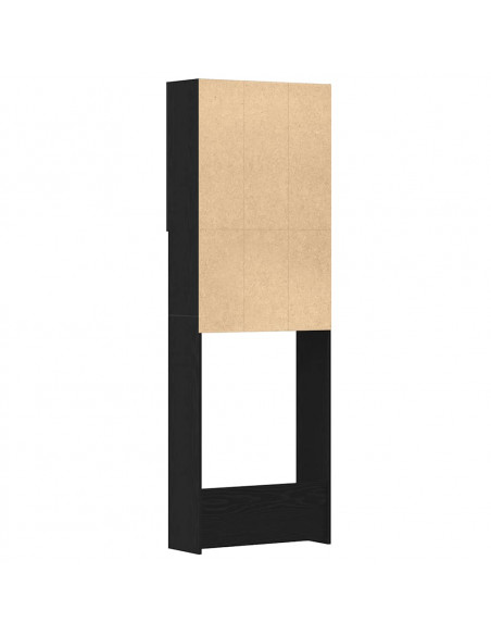 Mobile per Lavatrice Rovere Nero 64x25,5x190 cm