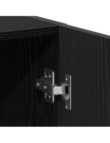 Mobile per Lavatrice Rovere Nero 64x25,5x190 cm