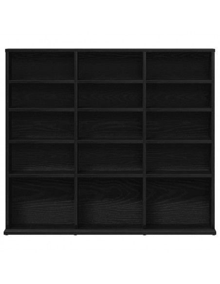 Mobile Porta CD Rovere Nero 100,5x23x89,5 cm Legno Multistrato