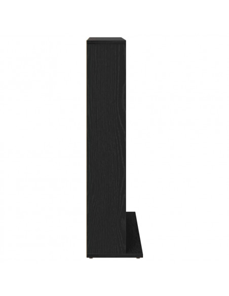 Mobile Porta CD Rovere Nero 100,5x23x89,5 cm Legno Multistrato