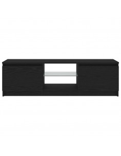 Mobile Porta TV con LED Rovere Nero 120x30x36 cm Multistrato