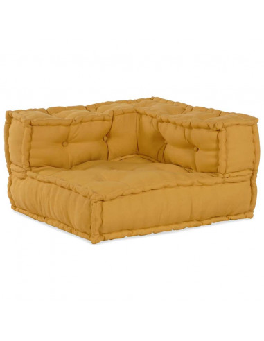 Divano Modulare a 2 Posti Giallo 140x70x36 in Tessuto