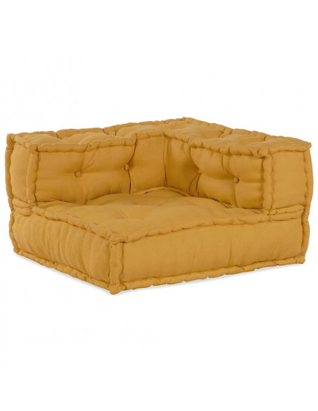 Divano Modulare a 2 Posti Giallo 140x70x36 in Tessuto