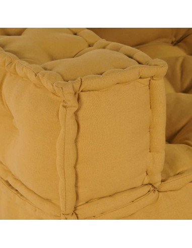 Divano Modulare a 2 Posti Giallo 140x70x36 in Tessuto