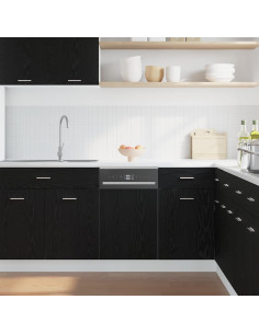 Pannello Lavastoviglie Rovere Nero 45x1,5x67 cm in Truciolato 2