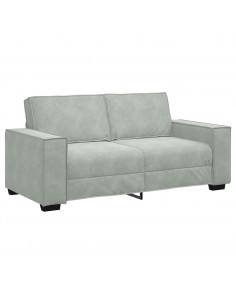 Divano a 2 Posti Grigio Chiaro 140 cm in Velluto