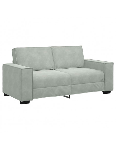 Divano a 2 Posti Grigio Chiaro 140 cm in Velluto