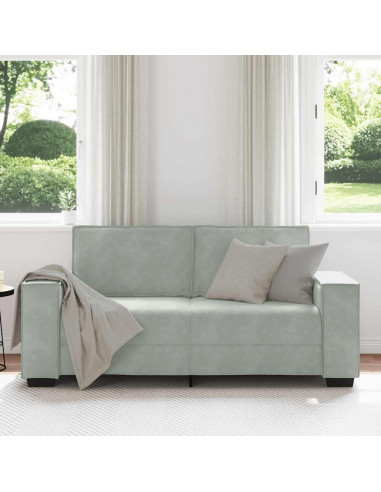 Divano a 2 Posti Grigio Chiaro 140 cm in Velluto