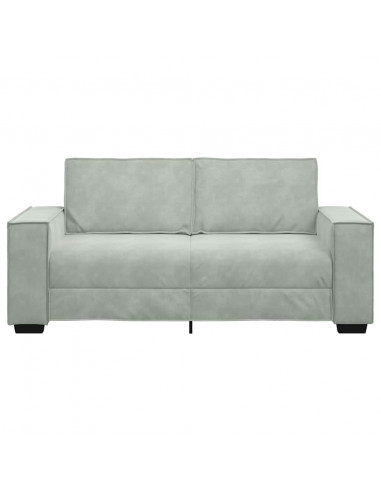 Divano a 2 Posti Grigio Chiaro 140 cm in Velluto