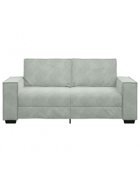 Divano a 2 Posti Grigio Chiaro 140 cm in Velluto