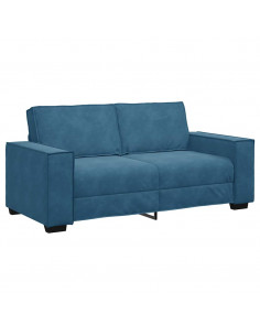 Divano a 2 Posti Blu 140 cm in Velluto