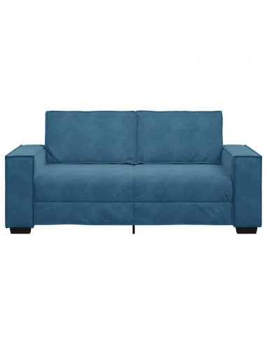 Divano a 2 Posti Blu 140 cm in Velluto