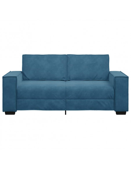 Divano a 2 Posti Blu 140 cm in Velluto
