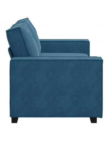 Divano a 2 Posti Blu 140 cm in Velluto