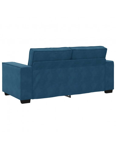 Divano a 2 Posti Blu 140 cm in Velluto