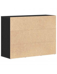 Credenza Rovere Nero 88x30x64 cm in Legno Multistrato 2