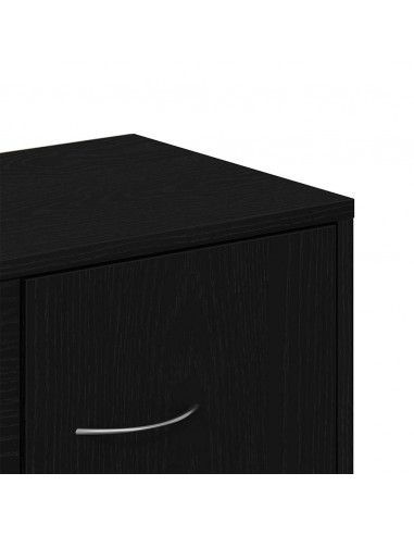 Credenza Rovere Nero 88x30x64 cm in Legno Multistrato