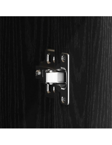 Credenza Rovere Nero 88x30x64 cm in Legno Multistrato