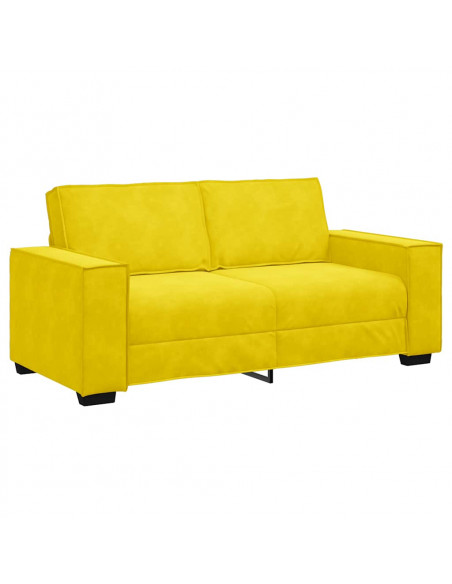 Divano a 2 Posti giallo 140 cm in Velluto