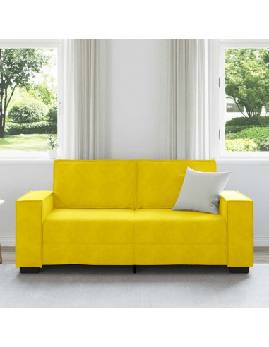 Divano a 2 Posti giallo 140 cm in Velluto