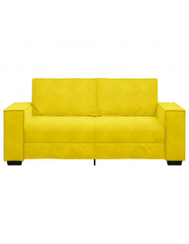 Divano a 2 Posti giallo 140 cm in Velluto