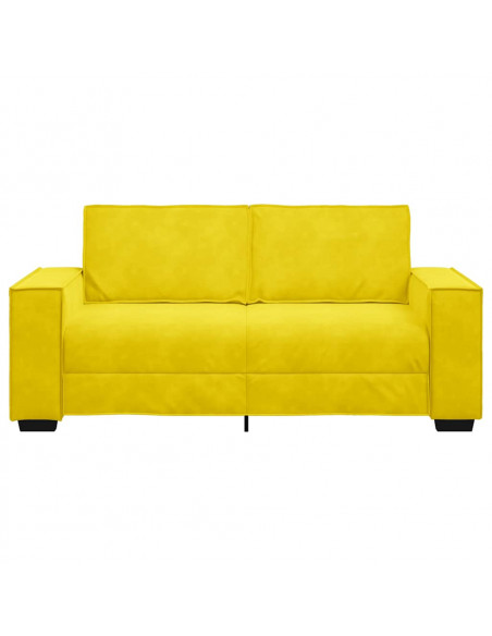 Divano a 2 Posti giallo 140 cm in Velluto