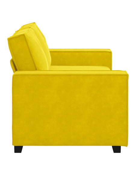 Divano a 2 Posti giallo 140 cm in Velluto