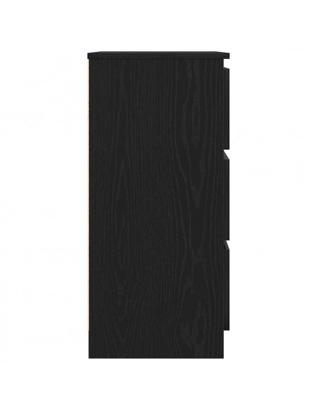 Credenza Rovere Nero 60x35x76 cm in Legno Multistrato