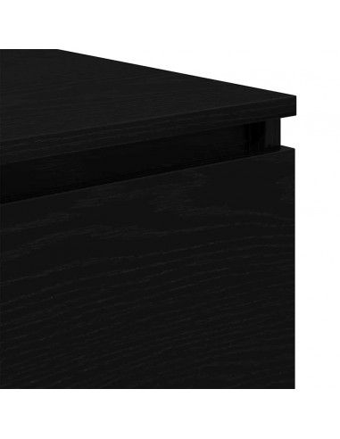 Credenza Rovere Nero 60x35x76 cm in Legno Multistrato