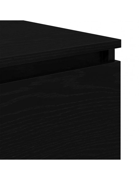 Credenza Rovere Nero 60x35x76 cm in Legno Multistrato