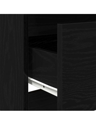 Credenza Rovere Nero 60x35x76 cm in Legno Multistrato