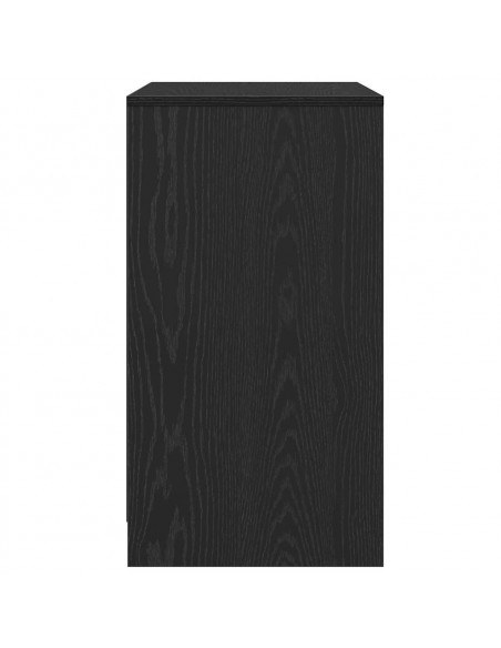 Credenza Rovere Nero 70x41x75 cm in Legno Multistrato
