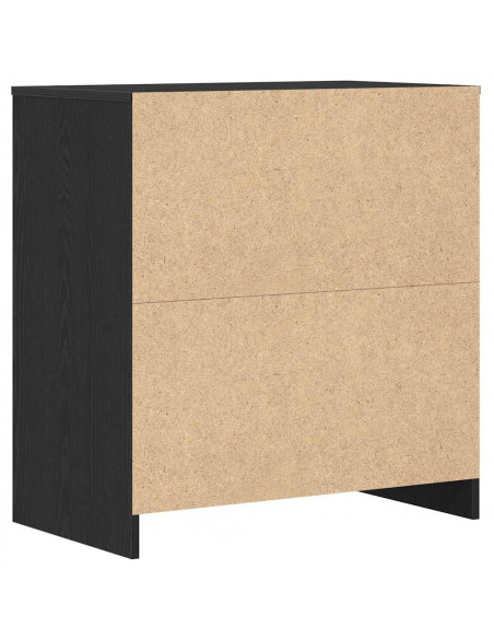 Credenza Rovere Nero 70x41x75 cm in Legno Multistrato