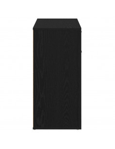 Credenza Rovere Nero 80x36x75 cm in Legno Multistrato