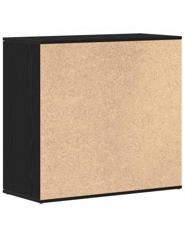 Credenza Rovere Nero 80x36x75 cm in Legno Multistrato