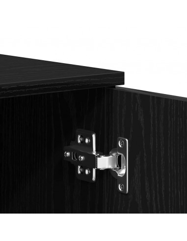 Credenza Rovere Nero 80x36x75 cm in Legno Multistrato