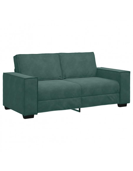 Divano a 2 Posti Verde Scuro 140 cm in Velluto