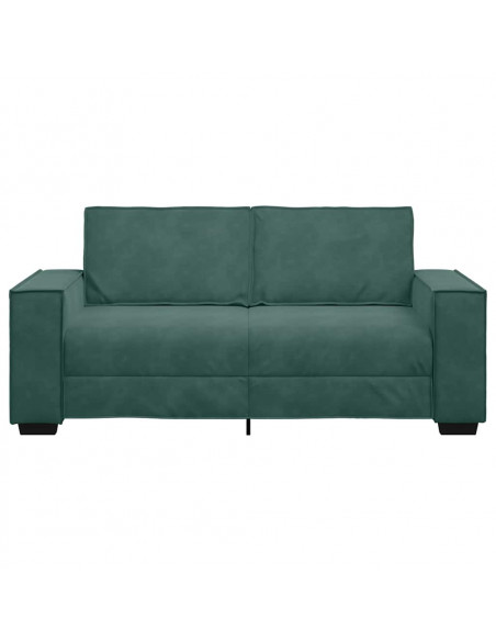 Divano a 2 Posti Verde Scuro 140 cm in Velluto