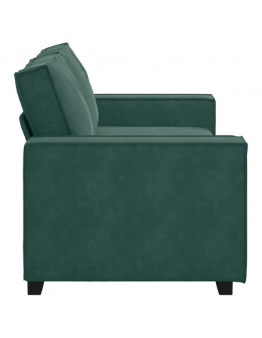 Divano a 2 Posti Verde Scuro 140 cm in Velluto