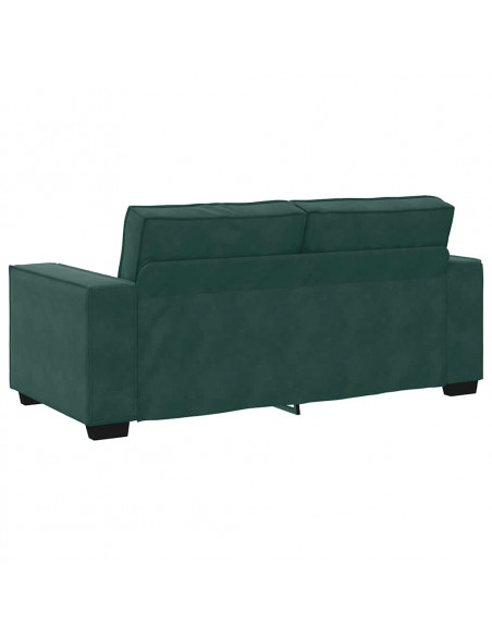 Divano a 2 Posti Verde Scuro 140 cm in Velluto