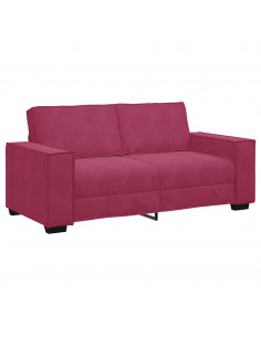Divano a 2 Posti Rosso Vino 140 cm in Velluto