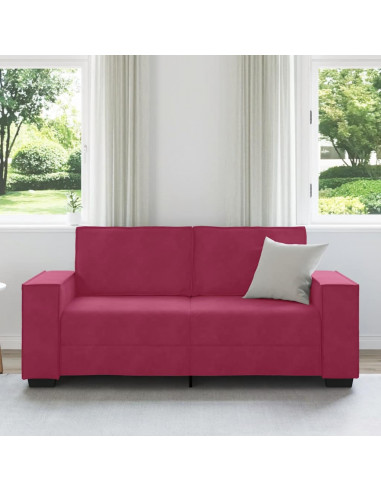 Divano a 2 Posti Rosso Vino 140 cm in Velluto