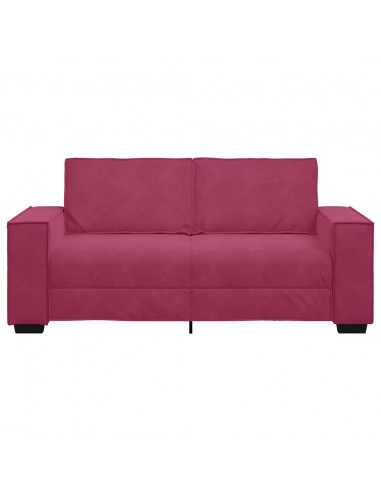 Divano a 2 Posti Rosso Vino 140 cm in Velluto