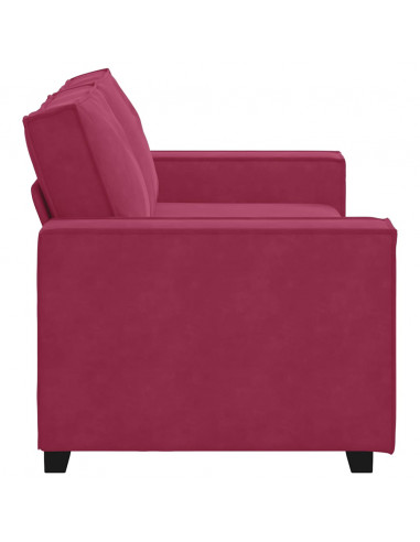 Divano a 2 Posti Rosso Vino 140 cm in Velluto