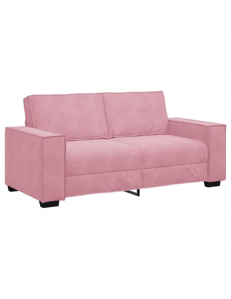 Divano a 2 Posti Rosa 140 cm in Velluto