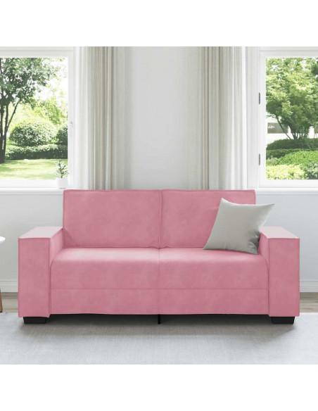 Divano a 2 Posti Rosa 140 cm in Velluto