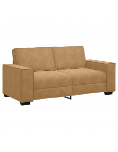 Divano a 2 Posti Marrone 140 cm in Velluto